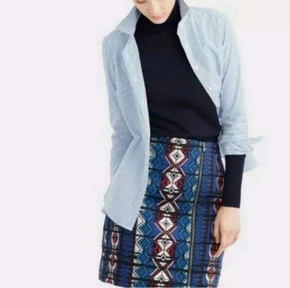 J.Crew Windowpane Jacquard Front Zip Mini Skirt Size 6 - Picture 10 of 10